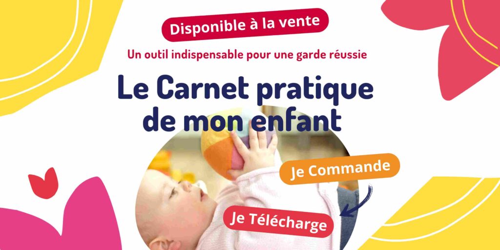 Cette image montre qu'un carnet pratique pour les garde d'enfants sont disponibles à la vente en téléchargement direct