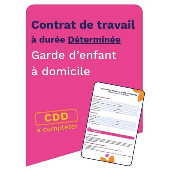 Cette image propose à la vente un contrat de travail en CDD pour l'emploi d'une garde d'enfants à domicile