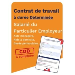 Cette image propose à la vente un contrat de travail en CDD pour l'emploi d'un salarié à domicile