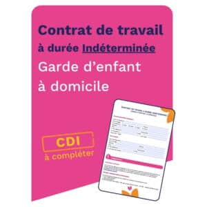 Cette image propose à la vente un contrat de travail en CDI pour l'emploi d'une garde d'enfant à domicile