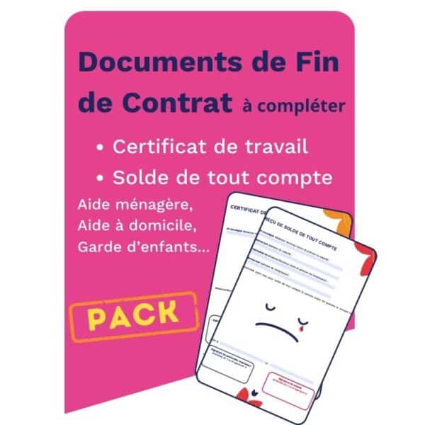 Cette image présente un certificat de travail et un solde de tout compte du particulier employeur à télécharger