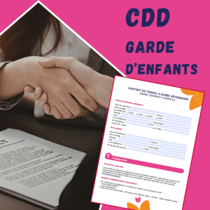 Cette image propose à la vente un contrat de travail en CDD pour l'emploi d'une garde d'enfants à domicile