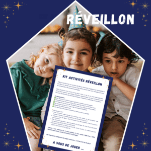 Cette image montre le kit d'activité Réveillon pour les enfants